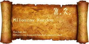 Miloszav Kardos névjegykártya